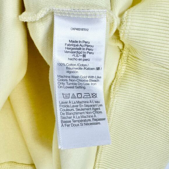 Madewell Top Womens XL Yellow Ribbed Muscle Tee Crew Neck Botanical Dye - Picture 8 of 11